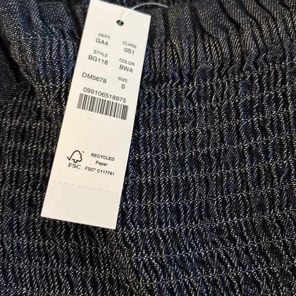 NWT (this season) J Crew Smocked Denim Dress, size S - Picture 3 of 4